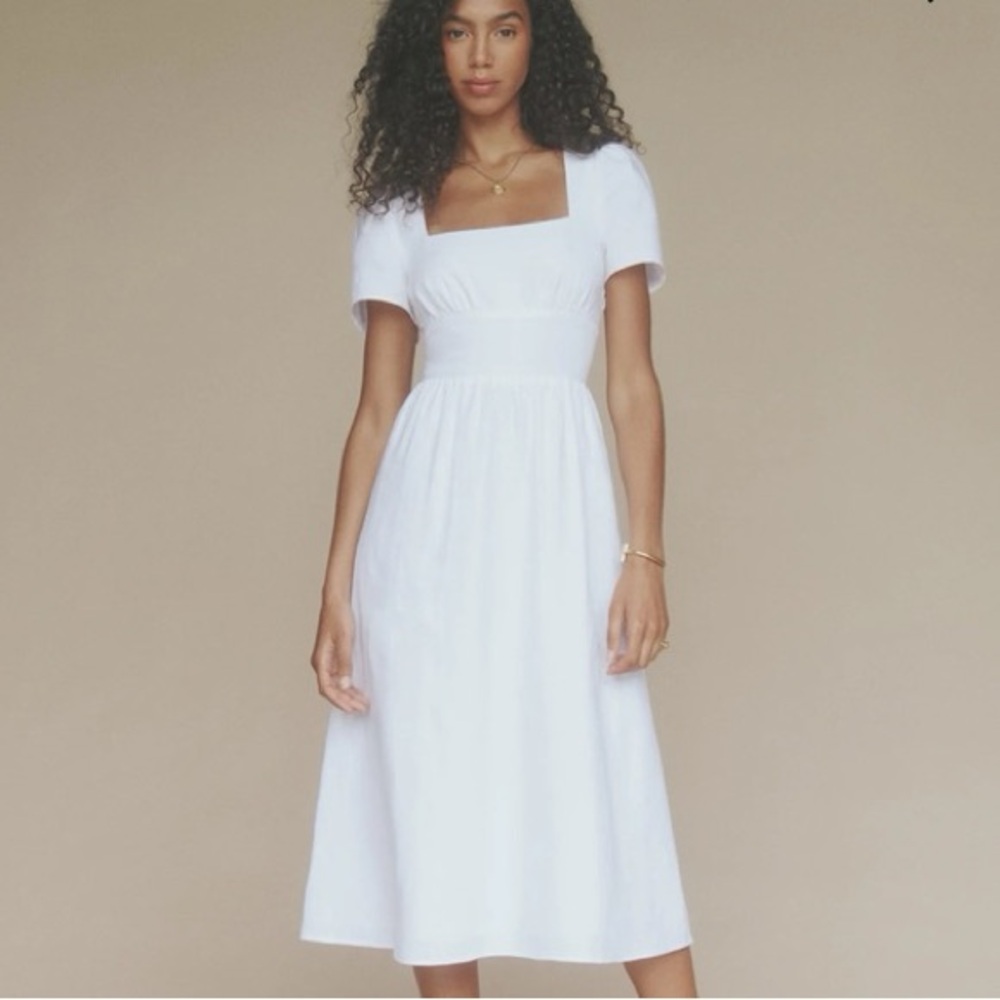 Reformation White Midi Dress
